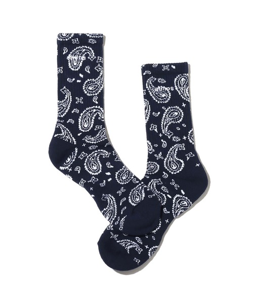atmos pink（アトモスピンク）の「atmos PAISLEY SOCKS / アトモス ペイズリー ソックス（ソックス/靴下・メンズ・ホワイト/ブラック/ネイビー/グレー/ベージュ/ブルー・26-28cm）」の17枚目の写真