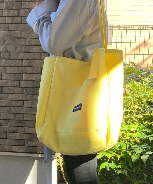 Loco Ocean（ロコオーシャン）の「カラフル キャンバス ビッグトートバッグ（トートバッグ・レディース・ピンク/イエロー/オレンジ/グリーン・ONE SIZE）」の6枚目の写真