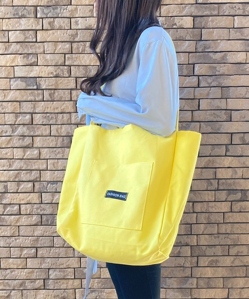 Loco Ocean（ロコオーシャン）の「カラフル キャンバス ビッグトートバッグ（トートバッグ・レディース・ピンク/イエロー/オレンジ/グリーン・ONE SIZE）」の10枚目の写真