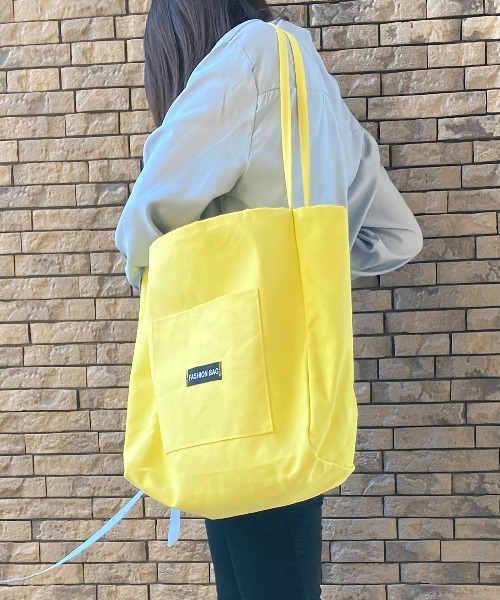 Loco Ocean（ロコオーシャン）の「カラフル キャンバス ビッグトートバッグ（トートバッグ・レディース・ピンク/イエロー/オレンジ/グリーン・ONE SIZE）」の11枚目の写真