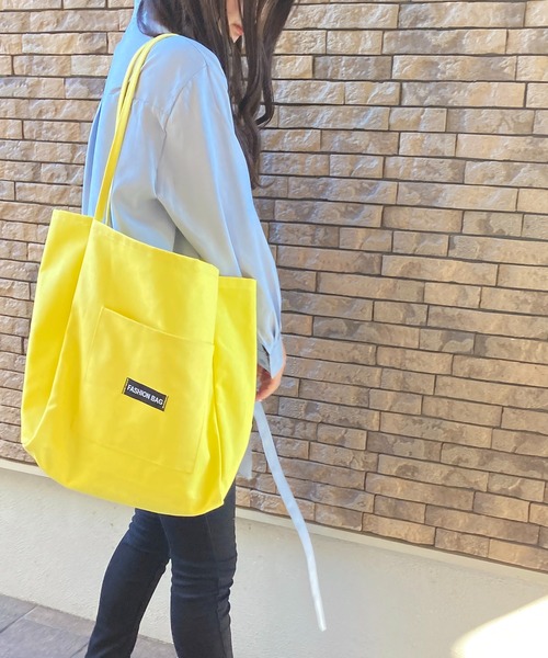 Loco Ocean（ロコオーシャン）の「カラフル キャンバス ビッグトートバッグ（トートバッグ・レディース・ピンク/イエロー/オレンジ/グリーン・ONE SIZE）」の15枚目の写真