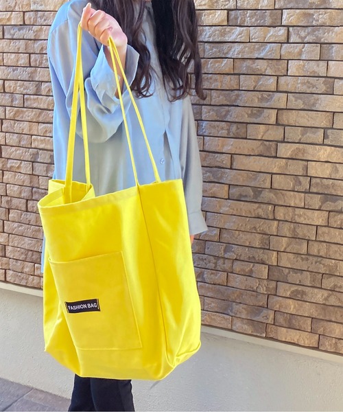 Loco Ocean（ロコオーシャン）の「カラフル キャンバス ビッグトートバッグ（トートバッグ・レディース・ピンク/イエロー/オレンジ/グリーン・ONE SIZE）」の16枚目の写真