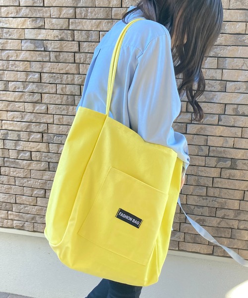 Loco Ocean（ロコオーシャン）の「カラフル キャンバス ビッグトートバッグ（トートバッグ・レディース・ピンク/イエロー/オレンジ/グリーン・ONE SIZE）」の17枚目の写真