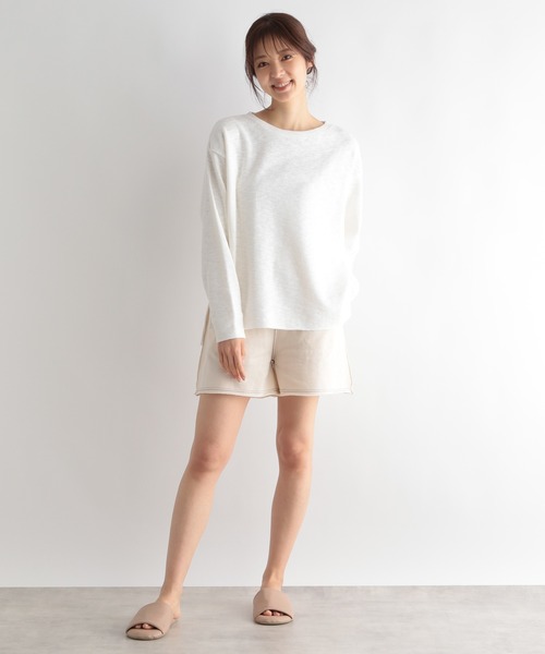 GLOBAL WORK(グローバルワーク)の「リラックススラブプルオーバー/269313(Tシャツ/カットソー・レディース・ライトブルー/グレー/オフホワイト・FREE)」の7枚目の写真