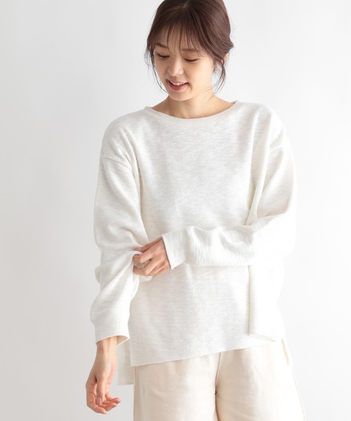 GLOBAL WORK(グローバルワーク)の「リラックススラブプルオーバー/269313(Tシャツ/カットソー・レディース・ライトブルー/グレー/オフホワイト・FREE)」の8枚目の写真