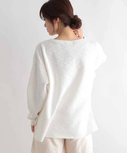 GLOBAL WORK(グローバルワーク)の「リラックススラブプルオーバー/269313(Tシャツ/カットソー・レディース・ライトブルー/グレー/オフホワイト・FREE)」の9枚目の写真