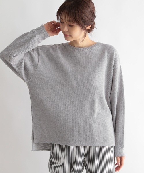 GLOBAL WORK(グローバルワーク)の「リラックススラブプルオーバー/269313(Tシャツ/カットソー・レディース・ライトブルー/グレー/オフホワイト・FREE)」の11枚目の写真