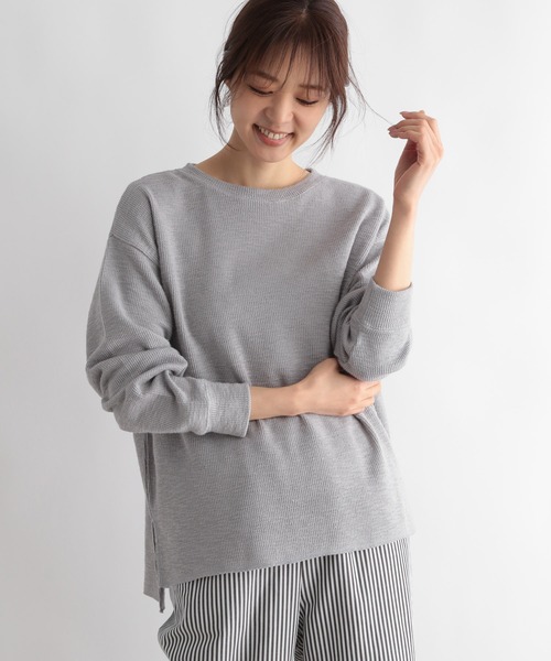 GLOBAL WORK(グローバルワーク)の「リラックススラブプルオーバー/269313(Tシャツ/カットソー・レディース・ライトブルー/グレー/オフホワイト・FREE)」の12枚目の写真