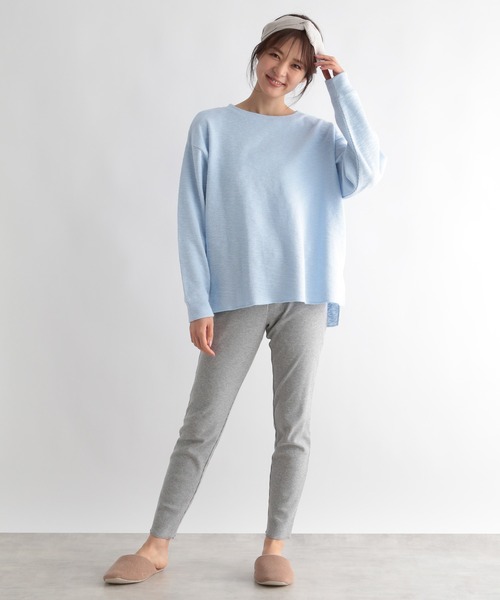 GLOBAL WORK(グローバルワーク)の「リラックススラブプルオーバー/269313(Tシャツ/カットソー・レディース・ライトブルー/グレー/オフホワイト・FREE)」の13枚目の写真