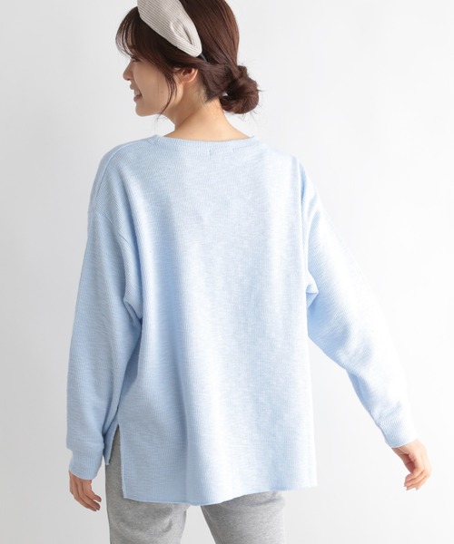 GLOBAL WORK(グローバルワーク)の「リラックススラブプルオーバー/269313(Tシャツ/カットソー・レディース・ライトブルー/グレー/オフホワイト・FREE)」の14枚目の写真