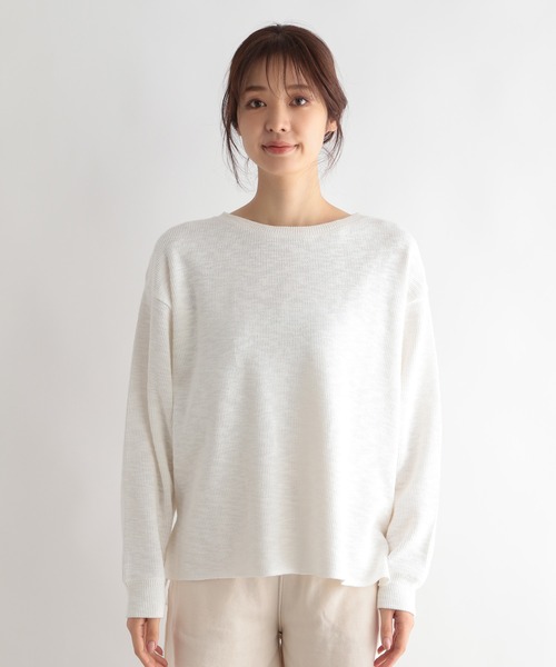 GLOBAL WORK(グローバルワーク)の「リラックススラブプルオーバー/269313(Tシャツ/カットソー・レディース・ライトブルー/グレー/オフホワイト・FREE)」の15枚目の写真