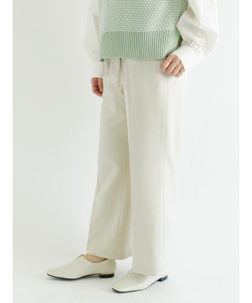 Te chichi TERRASSE(テチチテラス)の「ウエストリボンストレートパンツ(セットアップ可)(その他パンツ・レディース・ミント/ベージュ/ネイビー・フリ-)」の2枚目の写真
