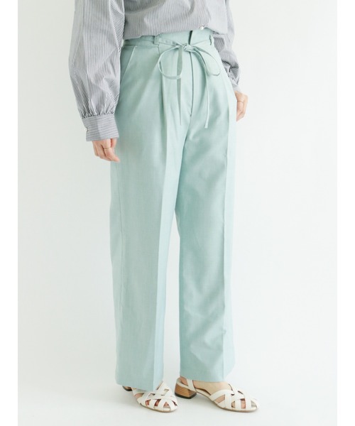 Te chichi TERRASSE(テチチテラス)の「ウエストリボンストレートパンツ(セットアップ可)(その他パンツ・レディース・ミント/ベージュ/ネイビー・フリ-)」の3枚目の写真