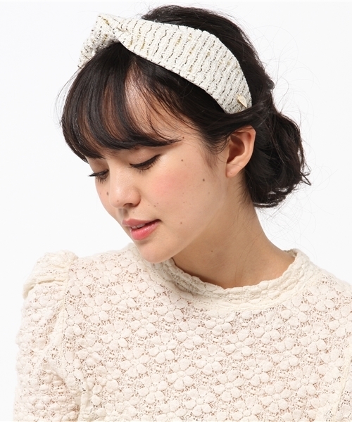 Lara&Heart（ララアンドハート）の「ツイードカチューシャ（カチューシャ・レディース・ホワイト/ブラック/ブラック×ホワイト・FREE）」の2枚目の写真