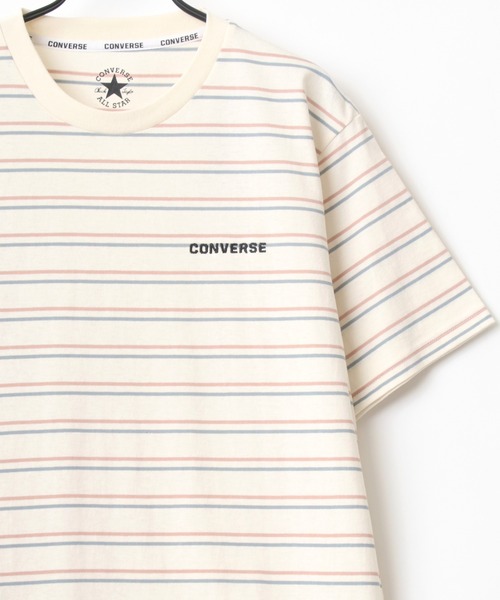 CONVERSE(コンバース)の「CONVERSE/コンバース ボーダー ロゴ オールスター ワンポイント刺繍 Tシャツ(Tシャツ/カットソー・メンズ・ホワイト系その他/グリーン系その他/ホワイト系その他2/ホワイト系その他3/ホワイト系その他4/ホワイト系その他5・LL/M/L)」の2枚目の写真