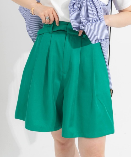 nemne store(ネンネストア)の「デザインベルトハーフパンツ(その他パンツ・レディース・ブラック/ベージュ/グリーン・フリー)」の3枚目の写真