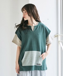 CUBE SUGAR（キューブシュガー）の「プレーティング天竺カットソー配色ベスト（Tシャツ/カットソー）」