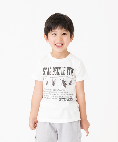 RUGGEDWORKS(ラゲッドワークス)の「《made in Japan》 転写プリント半袖TEE(Tシャツ/カットソー・キッズ・ブラウン/カーキ/グレー/ブルー/グリーン・100/130/120/140/110/90)」の1枚目の写真