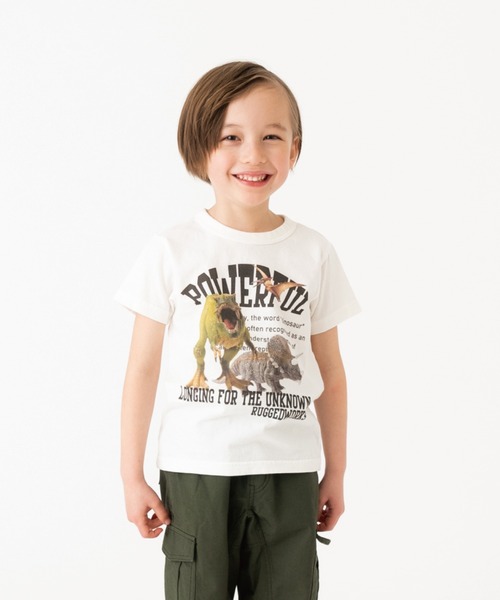 RUGGEDWORKS(ラゲッドワークス)の「《made in Japan》 転写プリント半袖TEE(Tシャツ/カットソー・キッズ・ブラウン/カーキ/グレー/ブルー/グリーン・100/130/120/140/110/90)」の4枚目の写真