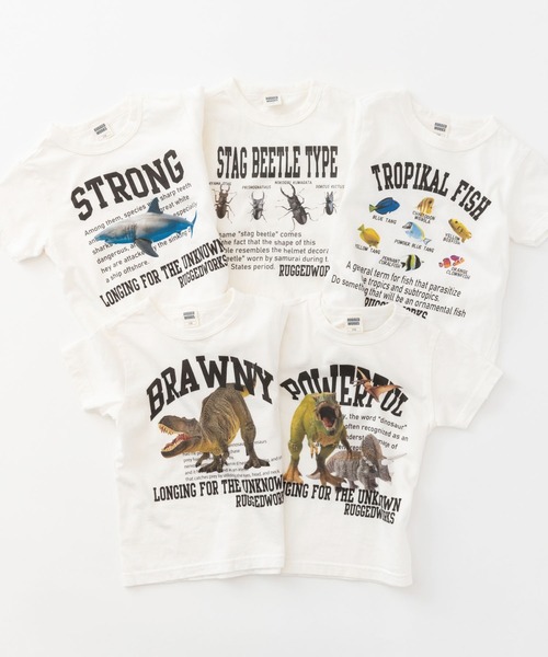 RUGGEDWORKS(ラゲッドワークス)の「《made in Japan》 転写プリント半袖TEE(Tシャツ/カットソー・キッズ・ブラウン/カーキ/グレー/ブルー/グリーン・100/130/120/140/110/90)」の12枚目の写真