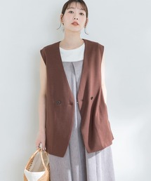 F by ROSSO | F by ROSSO　リネンライクノーカラージレ(その他アウター)