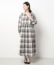 Samansa Mos2 | 前後着チェック柄ワンピース(ワンピース)