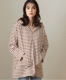 OUVRAGE CLASSE | オーバーサイズボーダーフーディー(Tシャツ/カットソー)