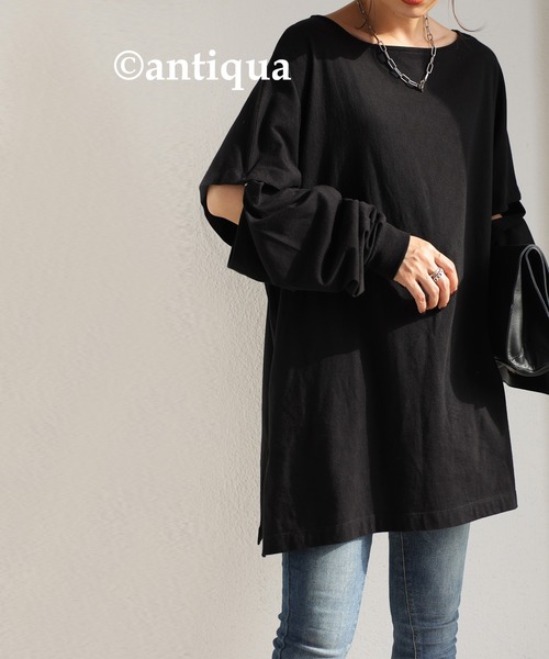 antiqua（アンティカ）の「2wayカットソー（Tシャツ/カットソー・レディース・オフホワイト/ブラック・FREE）」の17枚目の写真