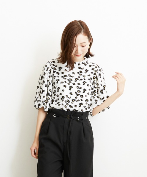 PAPAVER（パパヴェル）の「【PAPAVER】デイジープリントバンドカラーブラウス（シャツ/ブラウス・レディース・グリーン/ホワイト/ブラック・MEDIUM）」の15枚目の写真