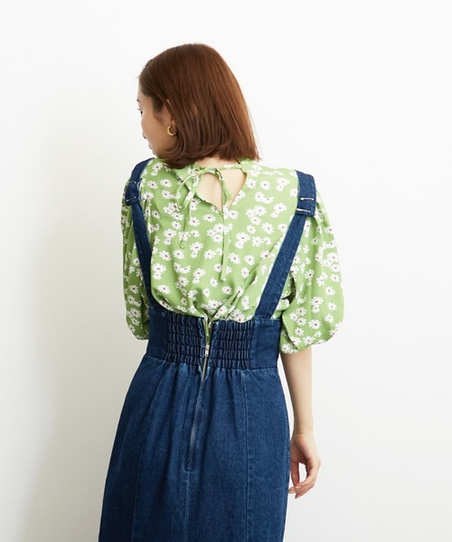 PAPAVER（パパヴェル）の「【PAPAVER】デイジープリントバンドカラーブラウス（シャツ/ブラウス・レディース・グリーン/ホワイト/ブラック・MEDIUM）」の6枚目の写真
