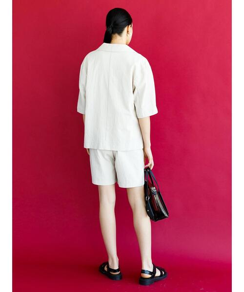 koe(コエ)の「麻見えエンボスショートパンツ*(その他パンツ・レディース・ブラック/ブルー/グリーン/アイボリー・M)」の19枚目の写真