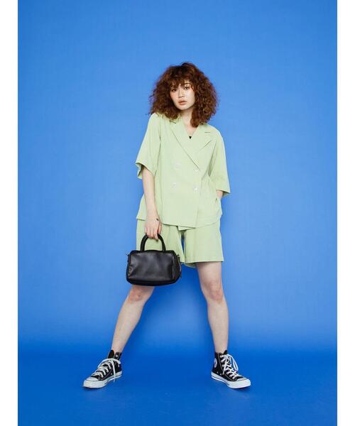 koe(コエ)の「麻見えエンボスショートパンツ*(その他パンツ・レディース・ブラック/ブルー/グリーン/アイボリー・M)」の12枚目の写真