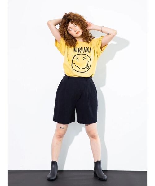 koe(コエ)の「麻見えエンボスショートパンツ*(その他パンツ・レディース・ブラック/ブルー/グリーン/アイボリー・M)」の8枚目の写真