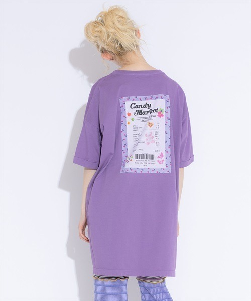 Candy Stripper(キャンディストリッパー)の「CANDY MARKET BIG BIG Tシャツ(Tシャツ/カットソー・レディース・ラベンダー/オフホワイト/ブラック・2)」の2枚目の写真