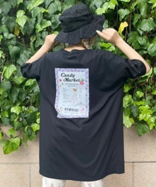Candy Stripper(キャンディストリッパー)の「CANDY MARKET BIG BIG Tシャツ(Tシャツ/カットソー・レディース・ラベンダー/オフホワイト/ブラック・2)」の3枚目の写真