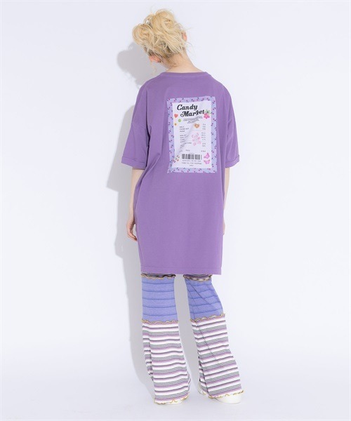 Candy Stripper(キャンディストリッパー)の「CANDY MARKET BIG BIG Tシャツ(Tシャツ/カットソー・レディース・ラベンダー/オフホワイト/ブラック・2)」の7枚目の写真