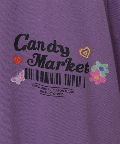 Candy Stripper(キャンディストリッパー)の「CANDY MARKET BIG BIG Tシャツ(Tシャツ/カットソー・レディース・ラベンダー/オフホワイト/ブラック・2)」の14枚目の写真