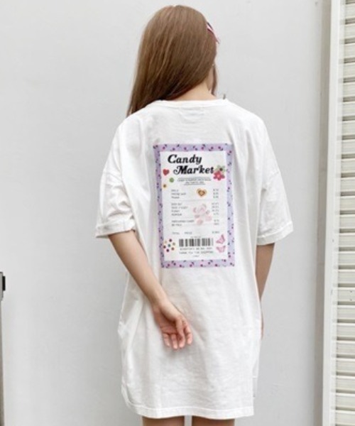Candy Stripper(キャンディストリッパー)の「CANDY MARKET BIG BIG Tシャツ(Tシャツ/カットソー・レディース・ラベンダー/オフホワイト/ブラック・2)」の22枚目の写真