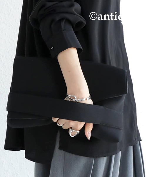 antiqua(アンティカ)の「2WAYプリーツカラーシャツ(シャツ/ブラウス・レディース・ブラック/オフホワイト・FREE)」の14枚目の写真