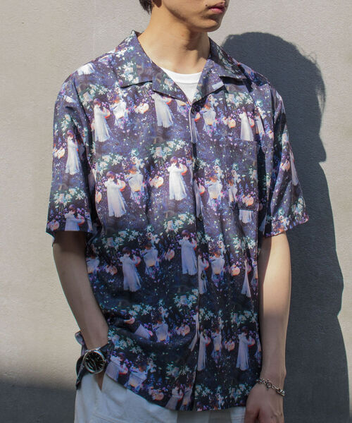 GLOSTER（グロスター）の「【圧巻の9柄展開のイチオシ半袖シャツが登場！】ジオメトリック/アート/フラワープリント アロハシャツ（シャツ/ブラウス・メンズ・ネイビー/グリーン系その他2/ブラック系その他4/ブラウン系その他3/ブラウン系その他4/ブラック系その他2/ブラック系その他3/ホワイト系その他/ブラック系その他・MEDIUM/LARGE）」の10枚目の写真