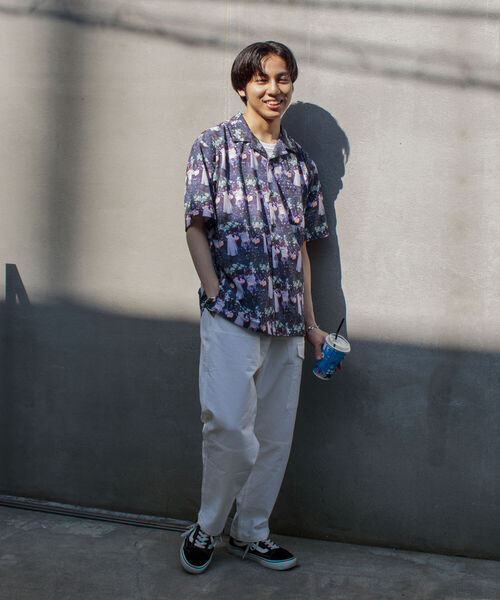 GLOSTER（グロスター）の「【圧巻の9柄展開のイチオシ半袖シャツが登場！】ジオメトリック/アート/フラワープリント アロハシャツ（シャツ/ブラウス・メンズ・ネイビー/グリーン系その他2/ブラック系その他4/ブラウン系その他3/ブラウン系その他4/ブラック系その他2/ブラック系その他3/ホワイト系その他/ブラック系その他・MEDIUM/LARGE）」の14枚目の写真