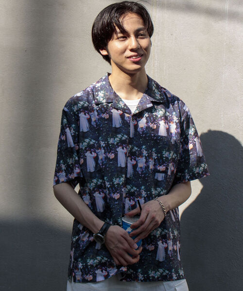 GLOSTER（グロスター）の「【圧巻の9柄展開のイチオシ半袖シャツが登場！】ジオメトリック/アート/フラワープリント アロハシャツ（シャツ/ブラウス・メンズ・ネイビー/グリーン系その他2/ブラック系その他4/ブラウン系その他3/ブラウン系その他4/ブラック系その他2/ブラック系その他3/ホワイト系その他/ブラック系その他・MEDIUM/LARGE）」の15枚目の写真
