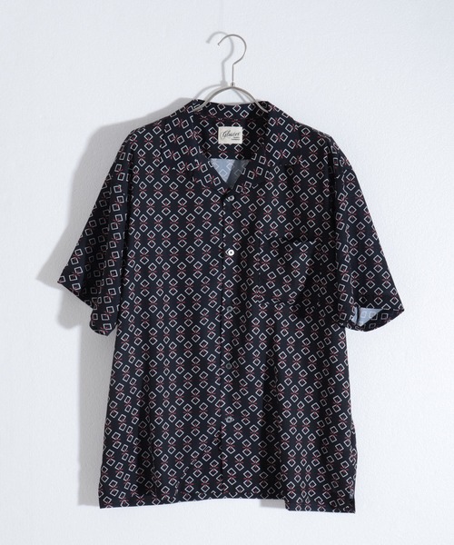 GLOSTER（グロスター）の「【圧巻の9柄展開のイチオシ半袖シャツが登場！】ジオメトリック/アート/フラワープリント アロハシャツ（シャツ/ブラウス・メンズ・ネイビー/グリーン系その他2/ブラック系その他4/ブラウン系その他3/ブラウン系その他4/ブラック系その他2/ブラック系その他3/ホワイト系その他/ブラック系その他・MEDIUM/LARGE）」の5枚目の写真