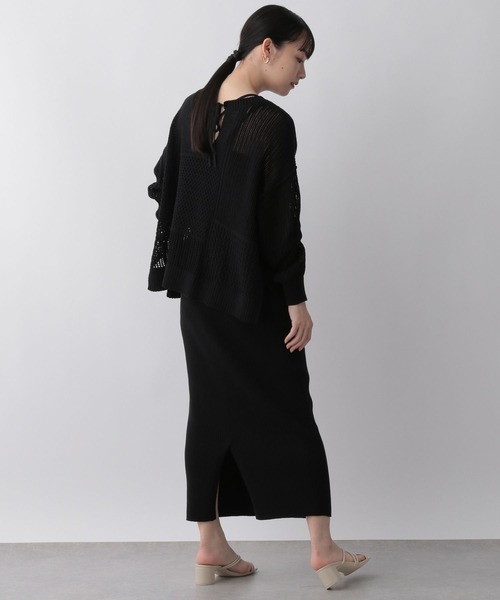 LOWRYS FARM（ローリーズファーム）の「スカシメッシュセットアップ 276048（ワンピース・レディース・ブラック/ブラウン/グリーン/アイボリー・FREE）」の13枚目の写真