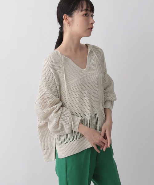 LOWRYS FARM（ローリーズファーム）の「スカシメッシュセットアップ 276048（ワンピース・レディース・ブラック/ブラウン/グリーン/アイボリー・FREE）」の18枚目の写真