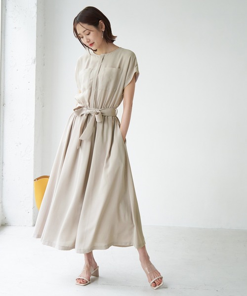 ROPE' PICNIC(ロペピクニック)の「タックスカートワンピース(ワンピース・レディース・ネイビー/ライトグリーン/ベージュ系その他・40/38)」の18枚目の写真