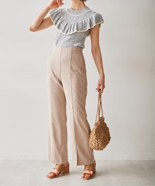 FREE'S MART（フリーズマート）の「フラワー雑材バッグ（トートバッグ・レディース・ライトグリーン/ベージュ・ﾌﾘ-）」の7枚目の写真