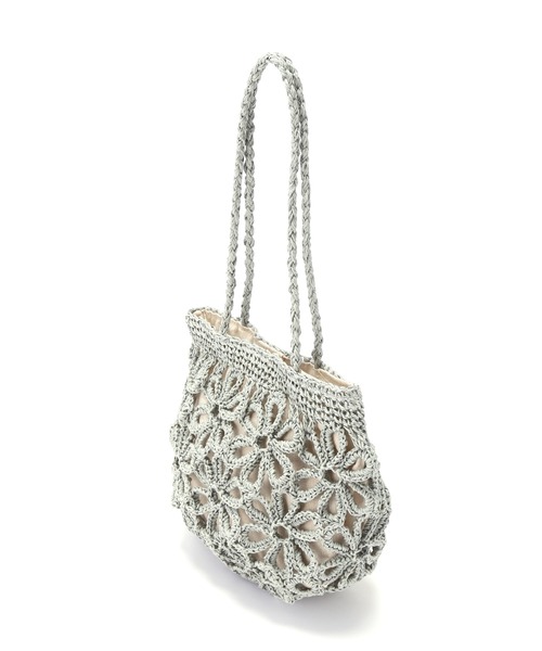 FREE'S MART（フリーズマート）の「フラワー雑材バッグ（トートバッグ・レディース・ライトグリーン/ベージュ・ﾌﾘ-）」の13枚目の写真