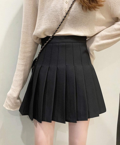 shopnikoniko（ショップニコニコ）の「プリーツ ミニ スカート インナーパンツ（スカート・レディース・ホワイト/ブラック・フリー）」の9枚目の写真