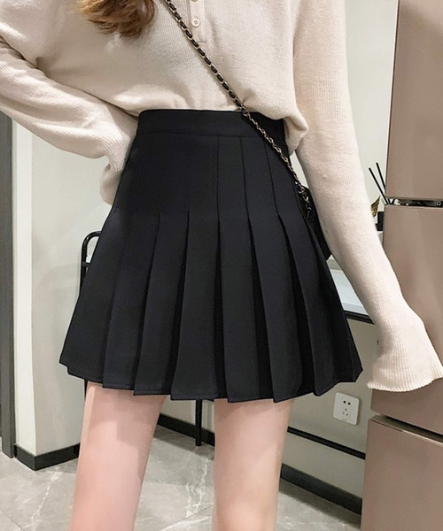 shopnikoniko（ショップニコニコ）の「プリーツ ミニ スカート インナーパンツ（スカート・レディース・ホワイト/ブラック・フリー）」の21枚目の写真